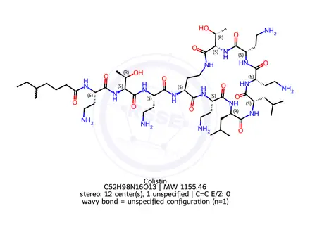 Chemical structure of Colistin