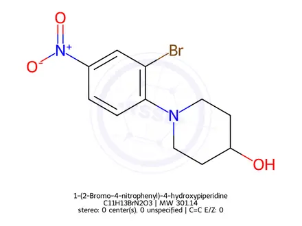 Chemical structure of 1-(2-Bromo-4-nitrophenyl)-4-hydroxypiperidine