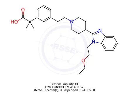 Chemical structure of Bilastine Impurity 13