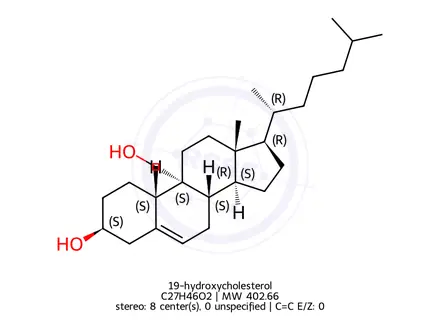 Chemical structure of 19-hydroxycholesterol