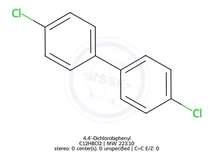 Chemical structure of 4,4'-Dichlorobiphenyl