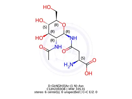 Chemical structure of β-D-GlcNAc-(1→N)-Asn