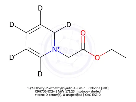 Chemical structure of 1-(2-Ethoxy-2-oxoethyl)pyridin-1-ium-d5 Chloride