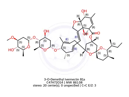 Chemical structure of 3-O-Demethyl Ivermectin B1a