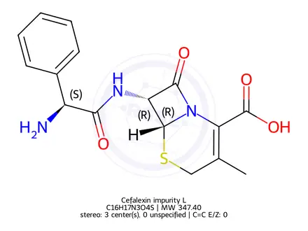 Chemical structure of Cefalexin impurity L