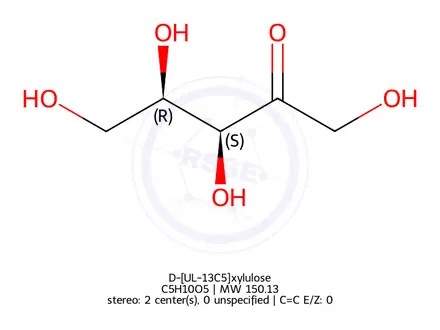 Chemical structure of D-[1,2-13C2]xylulose