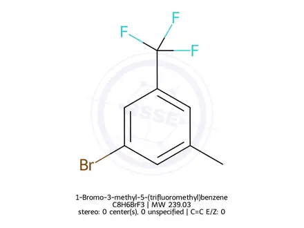 Chemical structure of 1-Bromo-3-methyl-5-(trifluoromethyl)benzene