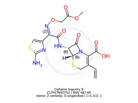 Chemical structure of Cefixime Impurity 9