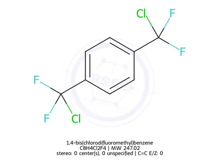 Chemical structure of 1,4-bis(chlorodifluoromethyl)benzene