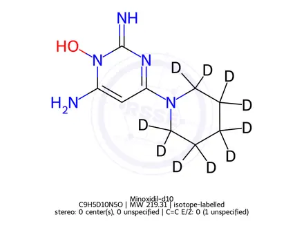 Chemical structure of Minoxidil-d10