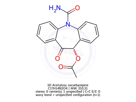 Chemical structure of 10-Acetyloxy Oxcarbazepine