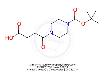 Chemical structure of 1-Boc-4-(3-carboxy-propionyl)-piperazine