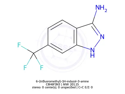 Chemical structure of 6-(trifluoromethyl)-1H-indazol-3-amine