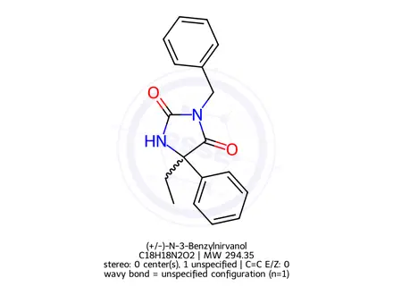 Chemical structure of (+/-)-N-3-Benzylnirvanol