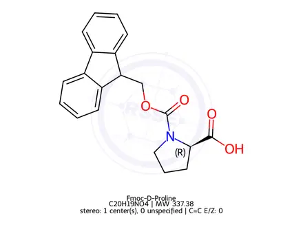 Chemical structure of Fmoc-D-Proline