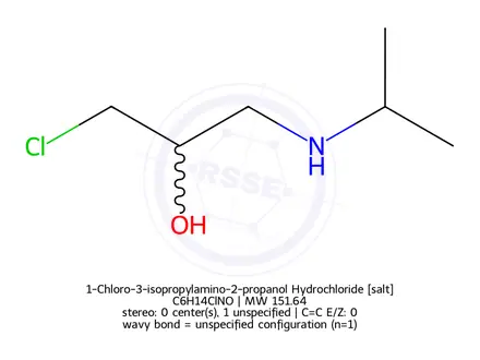 Chemical structure of 1-Chloro-3-isopropylamino-2-propanol Hydrochloride