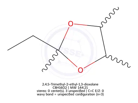 Chemical structure of 2,4,5-Trimethyl-2-ethyl-1,3-dioxolane