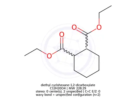 Chemical structure of diethyl cyclohexane-1,2-dicarboxylate