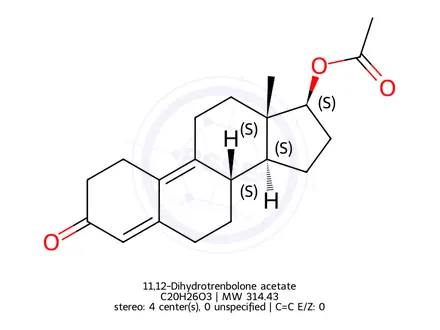 Chemical structure of 11,12-Dihydrotrenbolone acetate