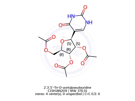 Chemical structure of 2`,3`,5`-Tri-O-acetylpseudouridine