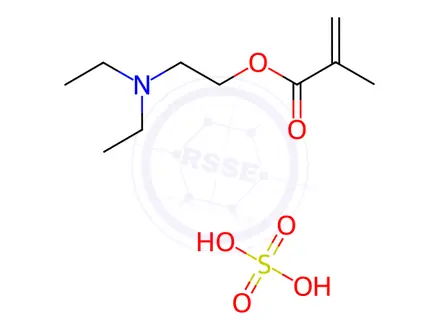Chemical structure of 2-Propenoic acid, 2-methyl-, 2-(diethylamino)ethyl ester, sulfate, homopolymer