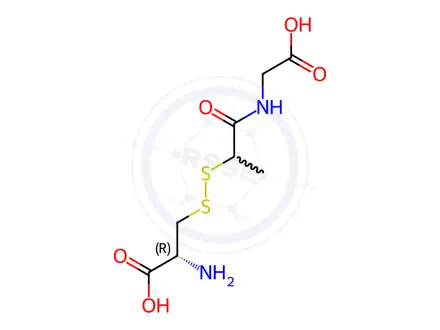 Chemical structure of Tiopronin-Cysteine Disulfide