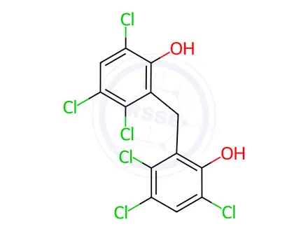 Chemical structure of Hexachlorophen