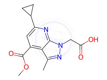 Chemical structure of [6-cyclopropyl-4-(methoxycarbonyl)-3-methyl-1H-pyrazolo[3,4-b]pyridin-1-yl]acetic acid