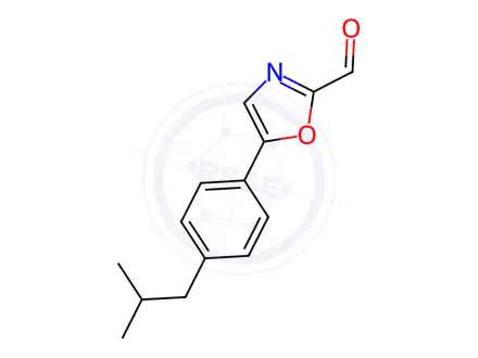 Chemical structure of 5-(4-Isobutylphenyl)oxazole-2-carbaldehyde