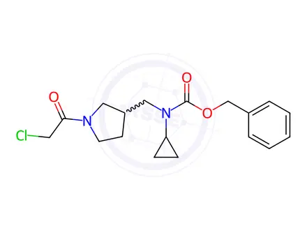 Chemical structure of Benzyl ((1-(2-chloroacetyl)pyrrolidin-3-yl)methyl)(cyclopropyl)carbamate