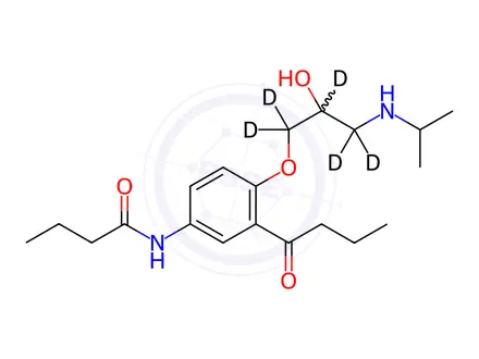 Chemical structure of rac 3-Deacetyl-3-butanoyl Acebutolol-d5 Hydrochloride