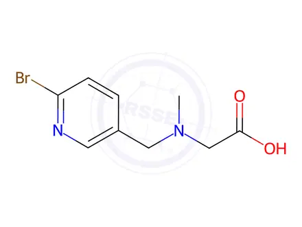 Chemical structure of 2-(((6-Bromopyridin-3-yl)methyl)(methyl)amino)acetic acid
