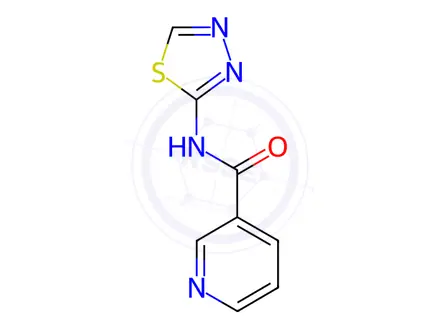 Chemical structure of N-(1,3,4-Thiadiazol-2-yl)pyridine-3-carboxamide dihydrochloride