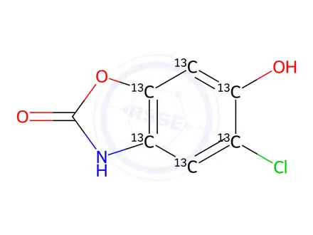 Chemical structure of 6-Hydroxy Chlorzoxazone-13C6