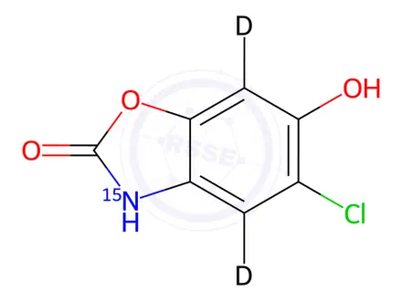 Chemical structure of 6-Hydroxy Chlorzoxazone-d2-15N