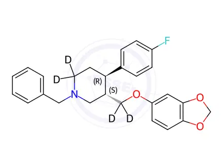 Chemical structure of trans N-Benzyl Paroxetine-d4
