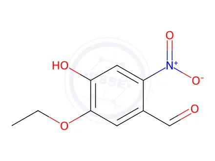 Chemical structure of Benzaldehyde, 5-ethoxy-4-hydroxy-2-nitro-(9CI)