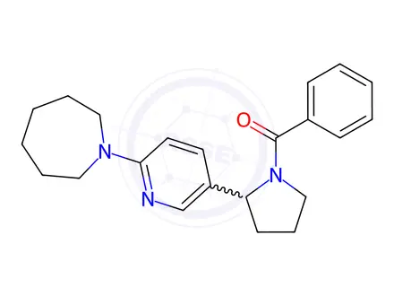 Chemical structure of (2-(6-(Azepan-1-yl)pyridin-3-yl)pyrrolidin-1-yl)(phenyl)methanone