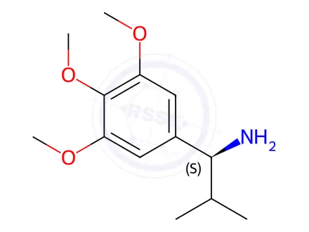 Chemical structure of (S)-2-methyl-1-(3,4,5-trimethoxyphenyl)propan-1-amine
