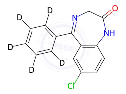 Chemical structure of Desmethyl Diazepam-d5