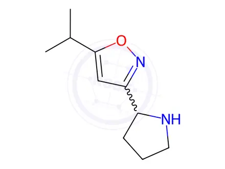 Chemical structure of 5-Isopropyl-3-pyrrolidin-2-ylisoxazole
