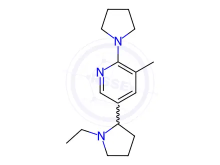Chemical structure of 5-(1-Ethylpyrrolidin-2-yl)-3-methyl-2-(pyrrolidin-1-yl)pyridine
