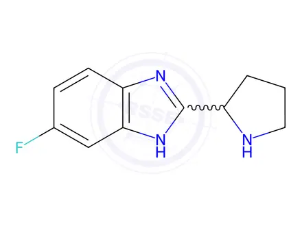 Chemical structure of 5-fluoro-2-(pyrrolidin-2-yl)-1h-benzo[d]imidazole dihydrochloride