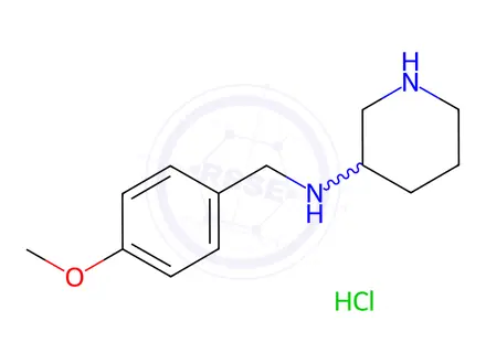 Chemical structure of (4-Methoxy-benzyl)-piperidin-3-yl-aMine hydrochloride
