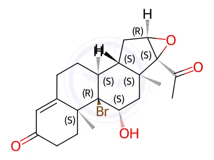 Chemical structure of 9-Bromo-16α,17-epoxy-11β-hydroxyprogesterone