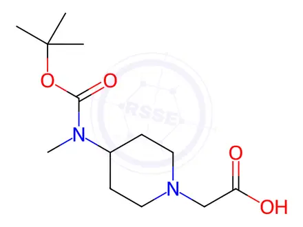 Chemical structure of 2-(4-((2-(tert-Butoxy)-2-oxoethyl)amino)piperidin-1-yl)acetic acid