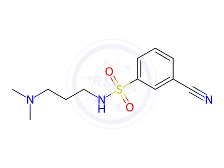 Chemical structure of 3-cyano-N-[3-(dimethylamino)propyl]benzene-1-sulfonamide
