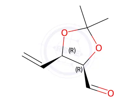 Chemical structure of (4R,5R)-2,2-dimethyl-5-vinyl-1,3-dioxolane-4-carbaldehyde
