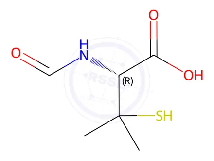 Chemical structure of Piperacillin Impurity I(EP),Formyl penicillamine