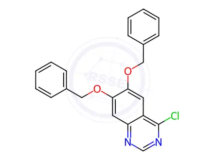 Chemical structure of Quinazoline, 4-chloro-6,7-bis(phenylMethoxy)-